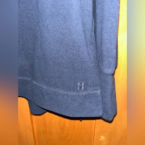 Sweaty Betty London Italian Fleece Quarter Zip Hooded Navy Sweater Size 6 - Picture 2 of 6